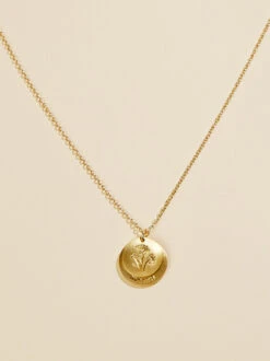 Mama Floral Coin Necklace
