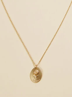 Mama Sunflower Coin Necklace