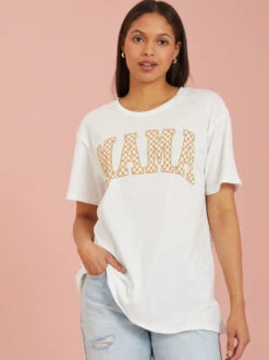 Mama Checkered Graphic Tee