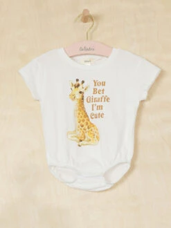 You Bet Giraffe Graphic Romper