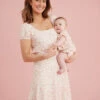Emery Eyelet Floral Mama Dress -Baby Outfit Shop 001890 E0869M679JD PEACH 09