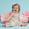 Peyton Floral Baby Dress -Baby Outfit Shop 001913 DR0094CBTU MINT FLORAL 09