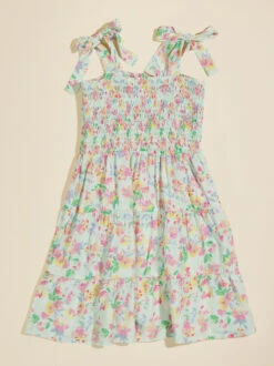 Peyton Floral Toddler Dress -Baby Outfit Shop 001913 DR0094CTTU MINT FLORAL 01