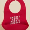 Should Have Been A Cowboy Wonder Bib -Baby Outfit Shop 001934 WB264 CHERRY 00