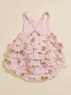 Puppy Pals Ruffle Sunsuit -Baby Outfit Shop 001937 1016S24PFP PINK 02