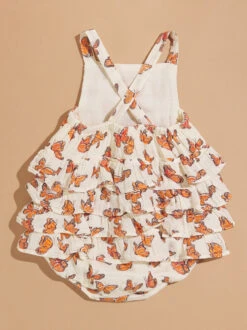 Monarch Butterfly Ruffle Sunsuit -Baby Outfit Shop 001937 1016S24PMB ORANGE 01