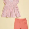 Flora Daisy Ruffle Tank And Shorts Set -Baby Outfit Shop 001937 504S24PED PINK 00