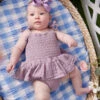 Lauren Smocked Skirt Bubble -Baby Outfit Shop 001937 509S24DUL LAVENDER 09