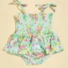 Delilah Floral Smocked Skirt Bubble -Baby Outfit Shop 001937 509S24LBF MINT 00