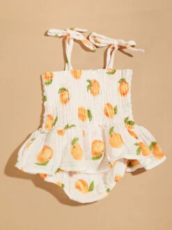 Sweet Peach Smocked Skirt Bubble -Baby Outfit Shop 001937 509S24PEA PEACH 01