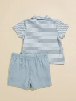 Tee Time Baby Striped Polo Set -Baby Outfit Shop 001937 510S24DBS BLUE 01