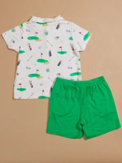Golf Polo Top And Shorts Set -Baby Outfit Shop 001937 510S24GOL GREEN 01