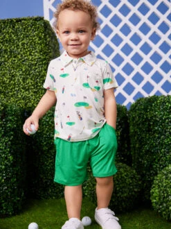 Golf Polo Top And Shorts Set