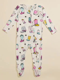 Cowgirl Boots Ruffle Footie