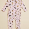 Alphabet Puppy Ruffle Footie -Baby Outfit Shop 001937 653S24PUP PINK 00