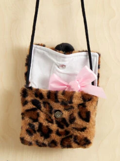 Leopard Fur Crossbody Purse -Baby Outfit Shop 001981 10010090B BROWN 02