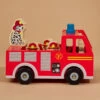 Firetruck Wood Set By MudPie -Baby Outfit Shop 001981 10760416F RED 00