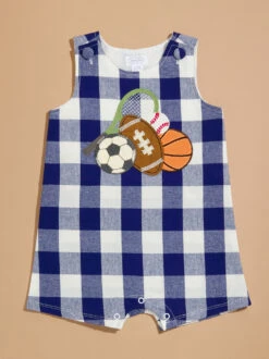 Brooks Gingham Romper By MudPie