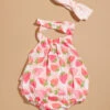 Strawberry Sunsuit And Headband Set By MudPie -Baby Outfit Shop 001981 11010442 I RED 00