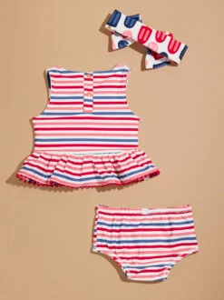Popsicle Reversible Swim And Headband Set By MudPie -Baby Outfit Shop 001981 11020138 MULTI 03