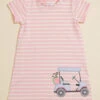 Golf Striped T-Shirt Dress By Mudpie -Baby Outfit Shop 001981 15000238 PINK 00