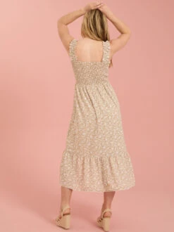 Allison Floral Mama Dress -Baby Outfit Shop 004098 YD1334BJ WHITE TAUPE 02