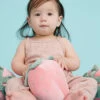 Cherry Smocked Jumpsuit By Quincy Mae -Baby Outfit Shop 004134 QM282KERS BLUSH 09