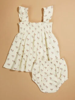 Kehlani Baby Dress And Bloomer Set By Quincy Mae -Baby Outfit Shop 004134 QM312MUMU I AMERICANA 01