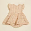 Sadie Gingham Dress And Bloomer Set By Quincy Mae -Baby Outfit Shop 004134 QM334KXAT MELON 00