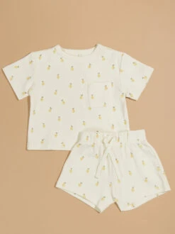 Lemon Tee And Shorts Set By Quincy Mae