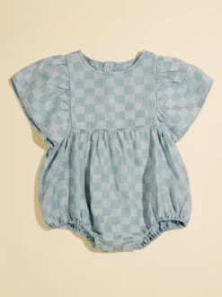 Eve Checkered Romper By Rylee + Cru