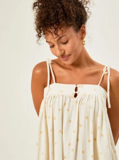 Katelyn Polka Dot Mama Dress By Rylee + Cru -Baby Outfit Shop 004134 RCW634QPLL IVORY 02