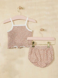 Eileen Floral Smocked Tank And Bloomer Set -Baby Outfit Shop 004136 RFBSMB 24 PINK 01