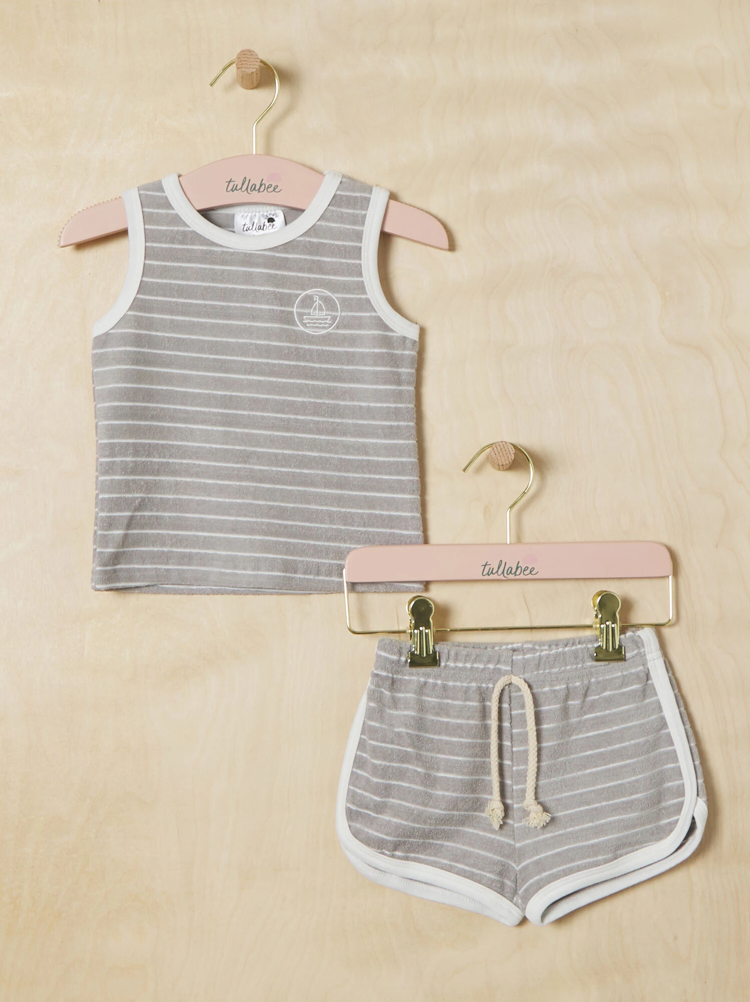 Carrelton Striped Terry Tank And Shorts Set 3 Carrelton Striped Terry Tank And Shorts Set