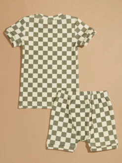 Chase Checkered Tee And Shorts Set -Baby Outfit Shop 004136 SSCHECKS24 CHARCOAL 01