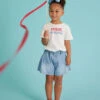 Kaylee Pleated Denim Shorts -Baby Outfit Shop 004199 KSH28636PTB DENIM 09