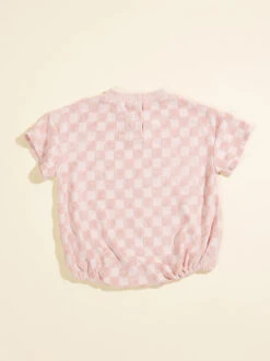 Bailey Checkered Bubble -Baby Outfit Shop 004253 110S24SCB LIGHT PINK 01