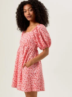 Kendra Floral Smocked Mama Dress -Baby Outfit Shop 004283 330S24RED PINK RED 01