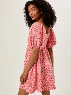 Kendra Floral Smocked Mama Dress -Baby Outfit Shop 004283 330S24RED PINK RED 02